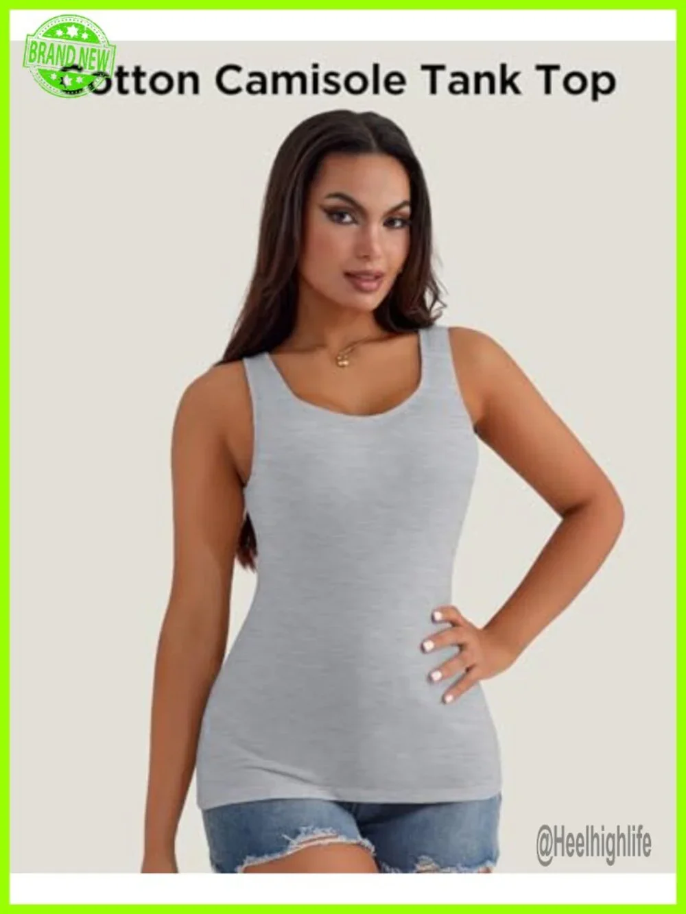 2-Pack Women's Built-in Bra Tank Tops Sleeveless Cami Shirts